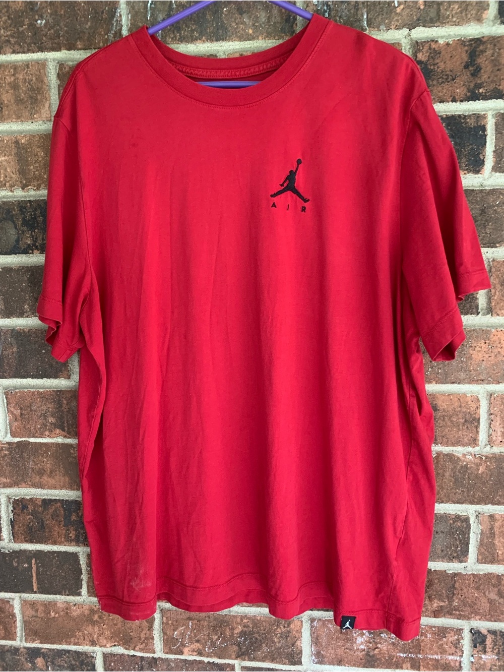 Jordan Red Short-Sleeve Crewneck T-Shirt with Black Jumpman